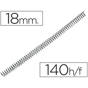 Q-CONNECT ESPIRAL METALICA 5:1 18mm 140H NEGRO 100-PACK KF04433